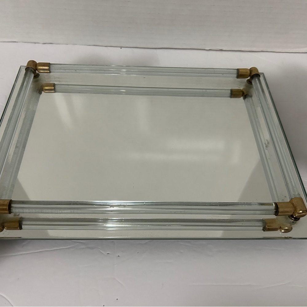 Glass and Gold Decorative Tray